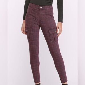 EXPRESS Women’s High Rise Legging Stretch Cargo 8L/8L burgundy & black